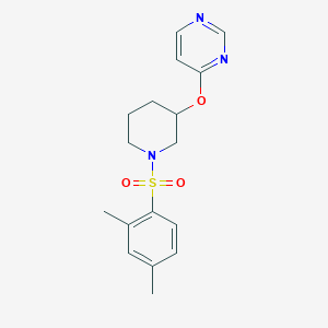 4-{[1-(2,4-dimethylbenzenesulfonyl)piperidin-3-yl]oxy}pyrimidine - 2034277-17-1