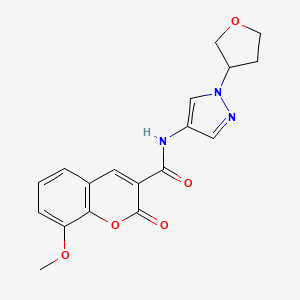 8-methoxy-2-oxo-N-(1-(tetrahydrofuran-3-yl)-1H-pyrazol-4-yl)-2H-chromene-3-carboxamide - 1797558-83-8