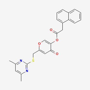 6-(((4,6-dimethylpyrimidin-2-yl)thio)methyl)-4-oxo-4H-pyran-3-yl 2-(naphthalen-1-yl)acetate - 877637-50-8