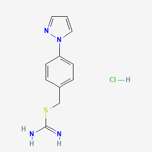 ({[4-(1H-pyrazol-1-yl)phenyl]methyl}sulfanyl)methanimidamide hydrochloride - 1909336-38-4