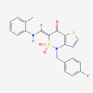 (3Z)-1-(4-fluorobenzyl)-3-{[(2-methylphenyl)amino]methylene}-1H-thieno[3,2-c][1,2]thiazin-4(3H)-one 2,2-dioxide - 894680-58-1