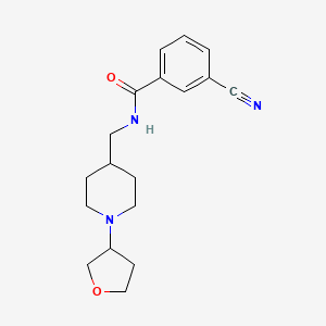 3-cyano-N-((1-(tetrahydrofuran-3-yl)piperidin-4-yl)methyl)benzamide - 2034304-99-7