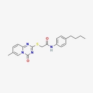 N-(4-butylphenyl)-2-({7-methyl-4-oxo-4H-pyrido[1,2-a][1,3,5]triazin-2-yl}sulfanyl)acetamide - 896319-08-7