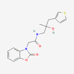 N-[2-hydroxy-2-methyl-3-(thiophen-3-yl)propyl]-2-(2-oxo-2,3-dihydro-1,3-benzoxazol-3-yl)acetamide - 2097884-19-8