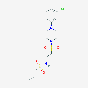 N-(2-((4-(3-chlorophenyl)piperazin-1-yl)sulfonyl)ethyl)propane-1-sulfonamide - 897622-07-0