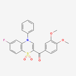 (3,4-dimethoxyphenyl)(6-fluoro-1,1-dioxido-4-phenyl-4H-1,4-benzothiazin-2-yl)methanone - 1114652-52-6