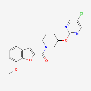 (3-((5-Chloropyrimidin-2-yl)oxy)piperidin-1-yl)(7-methoxybenzofuran-2-yl)methanone - 2034622-27-8