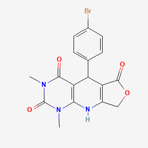 8-(4-Bromophenyl)-11,13-dimethyl-5-oxa-2,11,13-triazatricyclo[7.4.0.0^{3,7}]trideca-1(9),3(7)-diene-6,10,12-trione - 863668-72-8