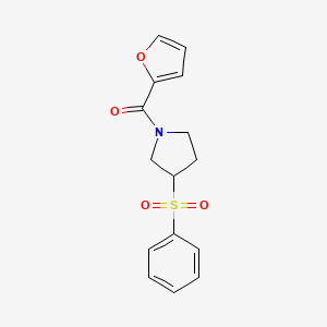 Furan-2-yl(3-(phenylsulfonyl)pyrrolidin-1-yl)methanone - 1448073-67-3