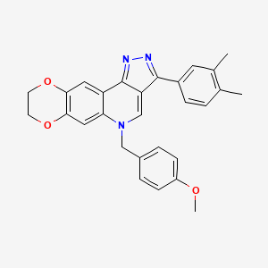 3-(3,4-dimethylphenyl)-5-(4-methoxybenzyl)-8,9-dihydro-5H-[1,4]dioxino[2,3-g]pyrazolo[4,3-c]quinoline - 866809-87-2