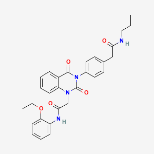 2-(2,4-dioxo-3-(4-(2-oxo-2-(propylamino)ethyl)phenyl)-3,4-dihydroquinazolin-1(2H)-yl)-N-(2-ethoxyphenyl)acetamide - 1189968-26-0