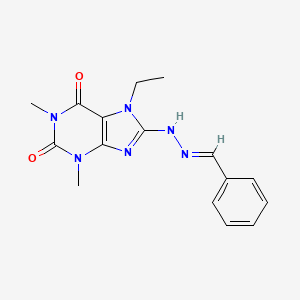 (E)-8-(2-benzylidenehydrazinyl)-7-ethyl-1,3-dimethyl-1H-purine-2,6(3H,7H)-dione - 374920-67-9