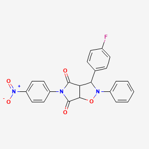 3-(4-fluorophenyl)-5-(4-nitrophenyl)-2-phenyldihydro-2H-pyrrolo[3,4-d]isoxazole-4,6(5H,6aH)-dione - 355115-12-7