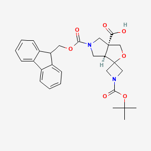 rac-(3'aR,6'aR)-1-[(tert-butoxy)carbonyl]-5'-{[(9H-fluoren-9-yl)methoxy]carbonyl}-hexahydrospiro[azetidine-3,1'-furo[3,4-c]pyrrole]-3'a-carboxylic acid - 2230798-63-5