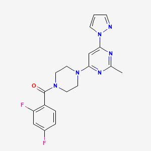 (2,4-difluorophenyl)(4-(2-methyl-6-(1H-pyrazol-1-yl)pyrimidin-4-yl)piperazin-1-yl)methanone - 1172552-91-8