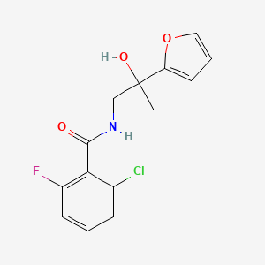2-chloro-6-fluoro-N-[2-(furan-2-yl)-2-hydroxypropyl]benzamide - 1396761-97-9