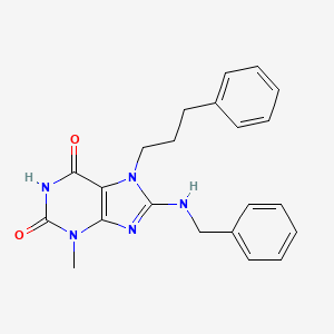 8-(benzylamino)-3-methyl-7-(3-phenylpropyl)-1H-purine-2,6(3H,7H)-dione - 300591-24-6