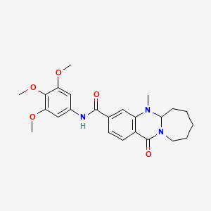 5-methyl-12-oxo-N-(3,4,5-trimethoxyphenyl)-5,5a,6,7,8,9,10,12-octahydroazepino[2,1-b]quinazoline-3-carboxamide - 1775442-93-7