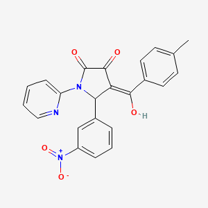 3-hydroxy-4-(4-methylbenzoyl)-5-(3-nitrophenyl)-1-(pyridin-2-yl)-1H-pyrrol-2(5H)-one - 307541-87-3