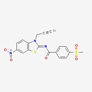 (Z)-4-(methylsulfonyl)-N-(6-nitro-3-(prop-2-yn-1-yl)benzo[d]thiazol-2(3H)-ylidene)benzamide - 896359-58-3