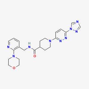 1-(6-(1H-1,2,4-triazol-1-yl)pyridazin-3-yl)-N-((2-morpholinopyridin-3-yl)methyl)piperidine-4-carboxamide - 1705419-06-2