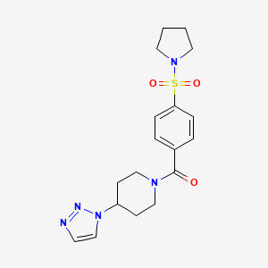 (4-(1H-1,2,3-triazol-1-yl)piperidin-1-yl)(4-(pyrrolidin-1-ylsulfonyl)phenyl)methanone - 1798538-95-0