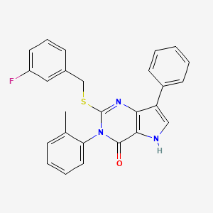 2-((3-fluorobenzyl)thio)-7-phenyl-3-(o-tolyl)-3H-pyrrolo[3,2-d]pyrimidin-4(5H)-one - 1793859-61-6
