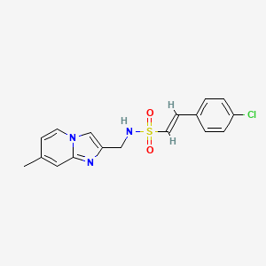 (E)-2-(4-chlorophenyl)-N-[(7-methylimidazo[1,2-a]pyridin-2-yl)methyl]ethenesulfonamide - 1356781-92-4