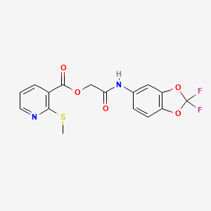 [2-[(2,2-Difluoro-1,3-benzodioxol-5-yl)amino]-2-oxoethyl] 2-methylsulfanylpyridine-3-carboxylate - 810688-83-6