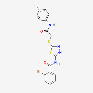 2-bromo-N-(5-((2-((4-fluorophenyl)amino)-2-oxoethyl)thio)-1,3,4-thiadiazol-2-yl)benzamide - 392297-58-4