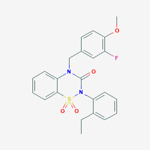 2-(2-ethylphenyl)-4-(3-fluoro-4-methoxybenzyl)-2H-1,2,4-benzothiadiazin-3(4H)-one 1,1-dioxide - 1031969-57-9