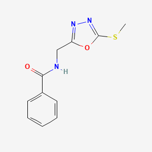 N-{[5-(methylsulfanyl)-1,3,4-oxadiazol-2-yl]methyl}benzamide - 921129-97-7