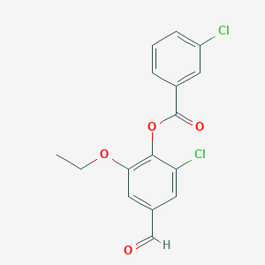 2-Chloro-6-ethoxy-4-formylphenyl 3-chlorobenzoate - 431940-63-5