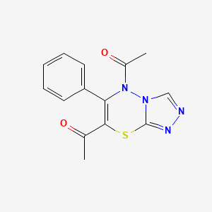 1,1'-(6-phenyl-5H-[1,2,4]triazolo[3,4-b][1,3,4]thiadiazine-5,7-diyl)diethanone - 877812-80-1