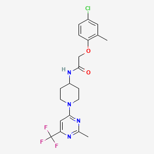 2-(4-chloro-2-methylphenoxy)-N-(1-(2-methyl-6-(trifluoromethyl)pyrimidin-4-yl)piperidin-4-yl)acetamide - 2034407-43-5
