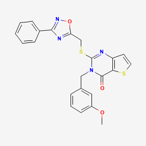 3-(3-methoxybenzyl)-2-(((3-phenyl-1,2,4-oxadiazol-5-yl)methyl)thio)thieno[3,2-d]pyrimidin-4(3H)-one - 1223788-00-8