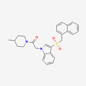 1-(4-methylpiperidin-1-yl)-2-(3-((naphthalen-1-ylmethyl)sulfonyl)-1H-indol-1-yl)ethanone - 955609-72-0