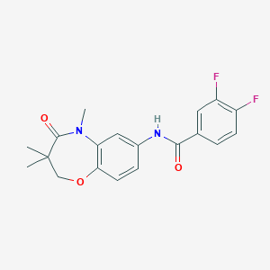 3,4-difluoro-N-(3,3,5-trimethyl-4-oxo-2,3,4,5-tetrahydrobenzo[b][1,4]oxazepin-7-yl)benzamide - 921836-67-1