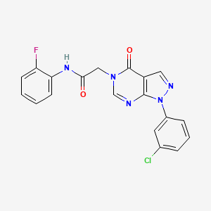 2-[1-(3-chlorophenyl)-4-oxopyrazolo[3,4-d]pyrimidin-5-yl]-N-(2-fluorophenyl)acetamide - 887457-87-6