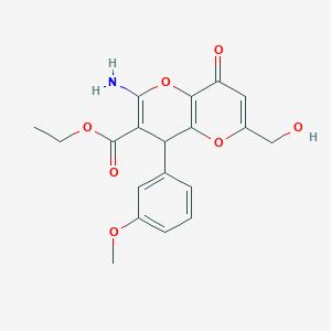 Ethyl 2-amino-6-(hydroxymethyl)-4-(3-methoxyphenyl)-8-oxo-4,8-dihydropyrano[3,2-b]pyran-3-carboxylate - 899991-72-1