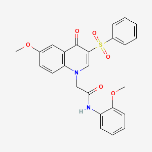 2-[3-(benzenesulfonyl)-6-methoxy-4-oxo-1,4-dihydroquinolin-1-yl]-N-(2-methoxyphenyl)acetamide - 866588-94-5