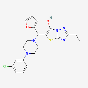 5-((4-(3-Chlorophenyl)piperazin-1-yl)(furan-2-yl)methyl)-2-ethylthiazolo[3,2-b][1,2,4]triazol-6-ol - 886914-51-8