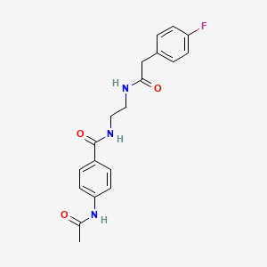 4-acetamido-N-(2-(2-(4-fluorophenyl)acetamido)ethyl)benzamide - 1021026-89-0