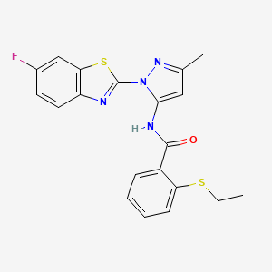 2-(ethylthio)-N-(1-(6-fluorobenzo[d]thiazol-2-yl)-3-methyl-1H-pyrazol-5-yl)benzamide - 1172307-18-4