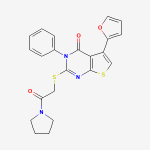 5-(Furan-2-yl)-2-(2-oxo-2-pyrrolidin-1-ylethyl)sulfanyl-3-phenylthieno[2,3-d]pyrimidin-4-one - 379239-64-2
