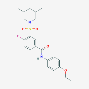 3-((3,5-dimethylpiperidin-1-yl)sulfonyl)-N-(4-ethoxyphenyl)-4-fluorobenzamide - 451504-04-4