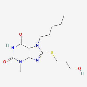 8-((3-hydroxypropyl)thio)-3-methyl-7-pentyl-1H-purine-2,6(3H,7H)-dione - 500279-27-6