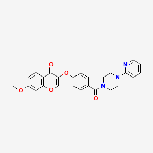 7-methoxy-3-(4-(4-(pyridin-2-yl)piperazine-1-carbonyl)phenoxy)-4H-chromen-4-one - 951938-67-3