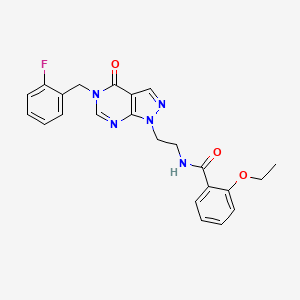 2-ethoxy-N-(2-(5-(2-fluorobenzyl)-4-oxo-4,5-dihydro-1H-pyrazolo[3,4-d]pyrimidin-1-yl)ethyl)benzamide - 922136-95-6