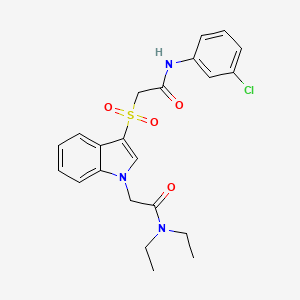 2-(3-((2-((3-chlorophenyl)amino)-2-oxoethyl)sulfonyl)-1H-indol-1-yl)-N,N-diethylacetamide - 878056-20-3